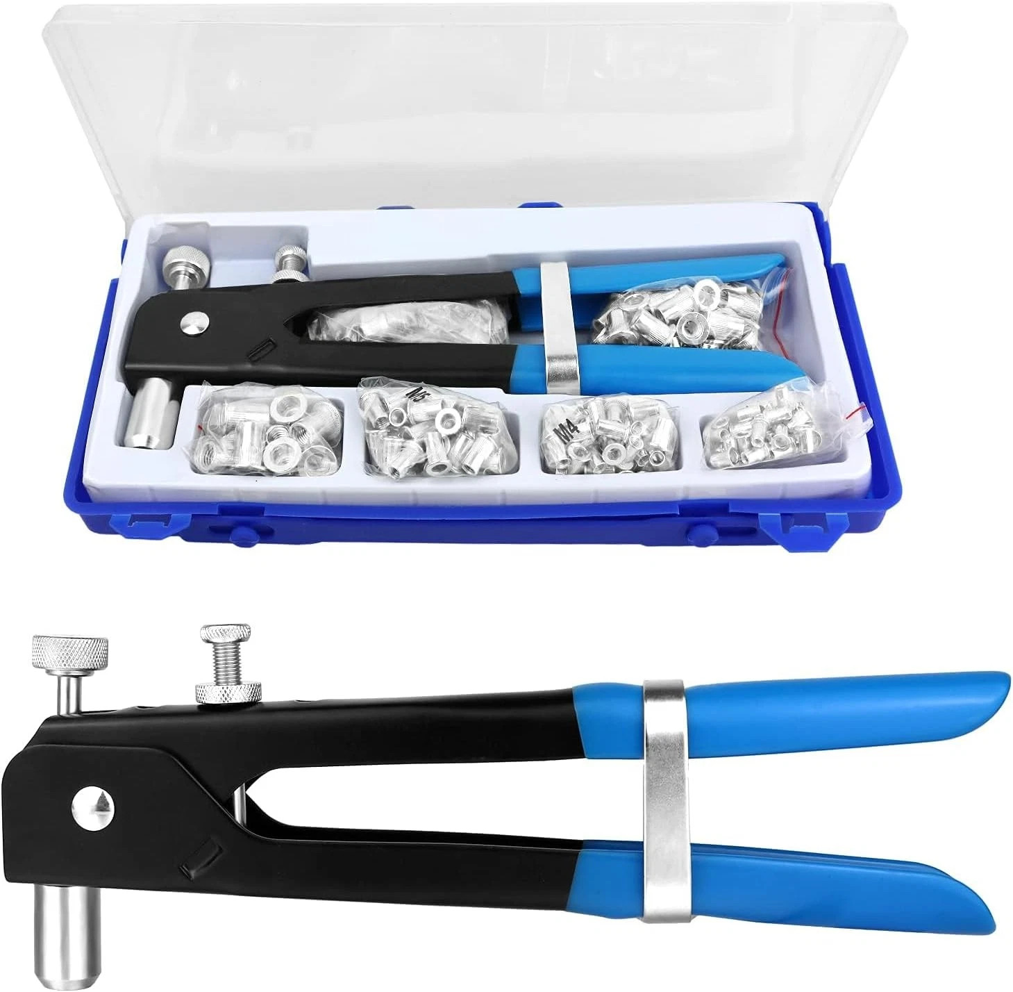 86Pcs Threaded Nut Rivet Gun M3-M8 Insert Tool Riveter Rivnut Nutsert Riveting