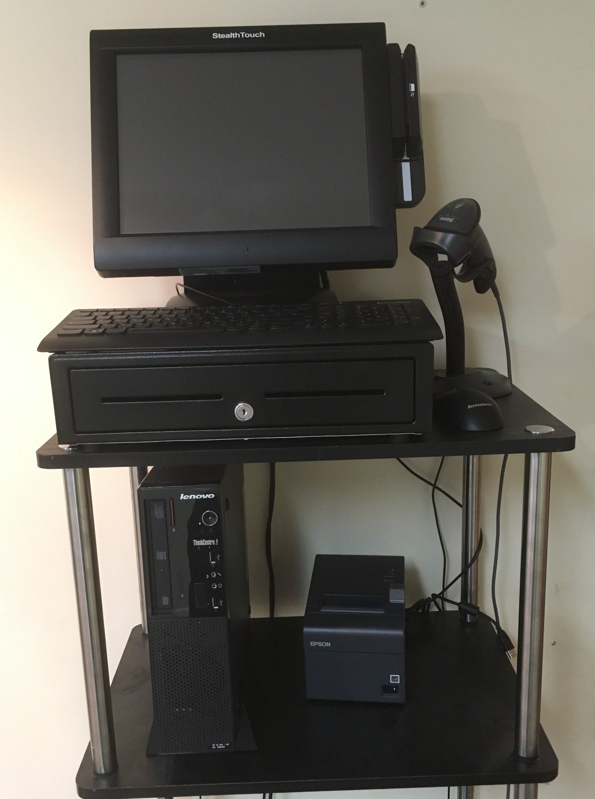 POS System - 15" Touchscreen, PC, Receipt Printer, Scanner (w/o Cash Drawer)