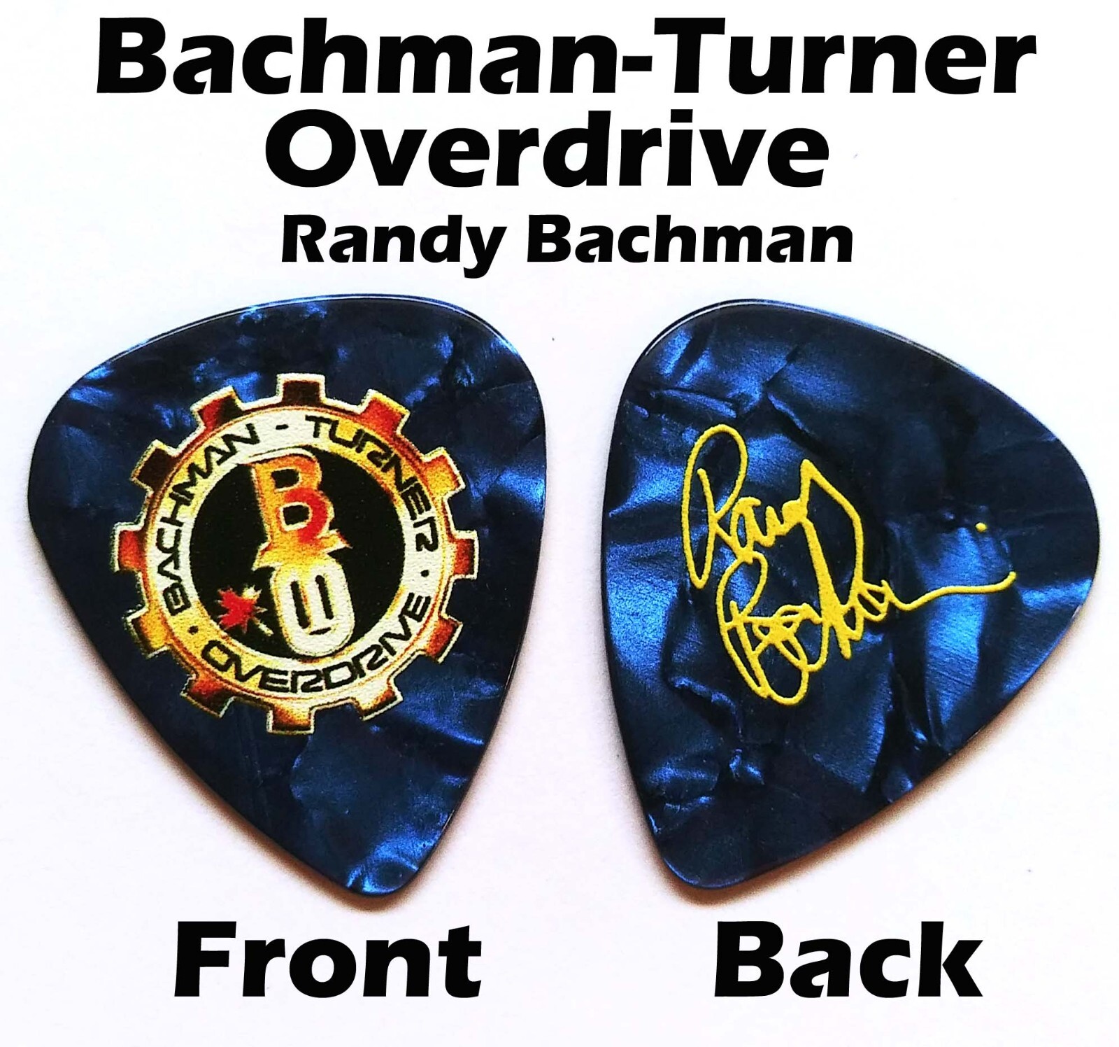 BACHMAN TURNER OVERDRIVE BTO band BACHMAN signature novelty guitar pick (S-C10)