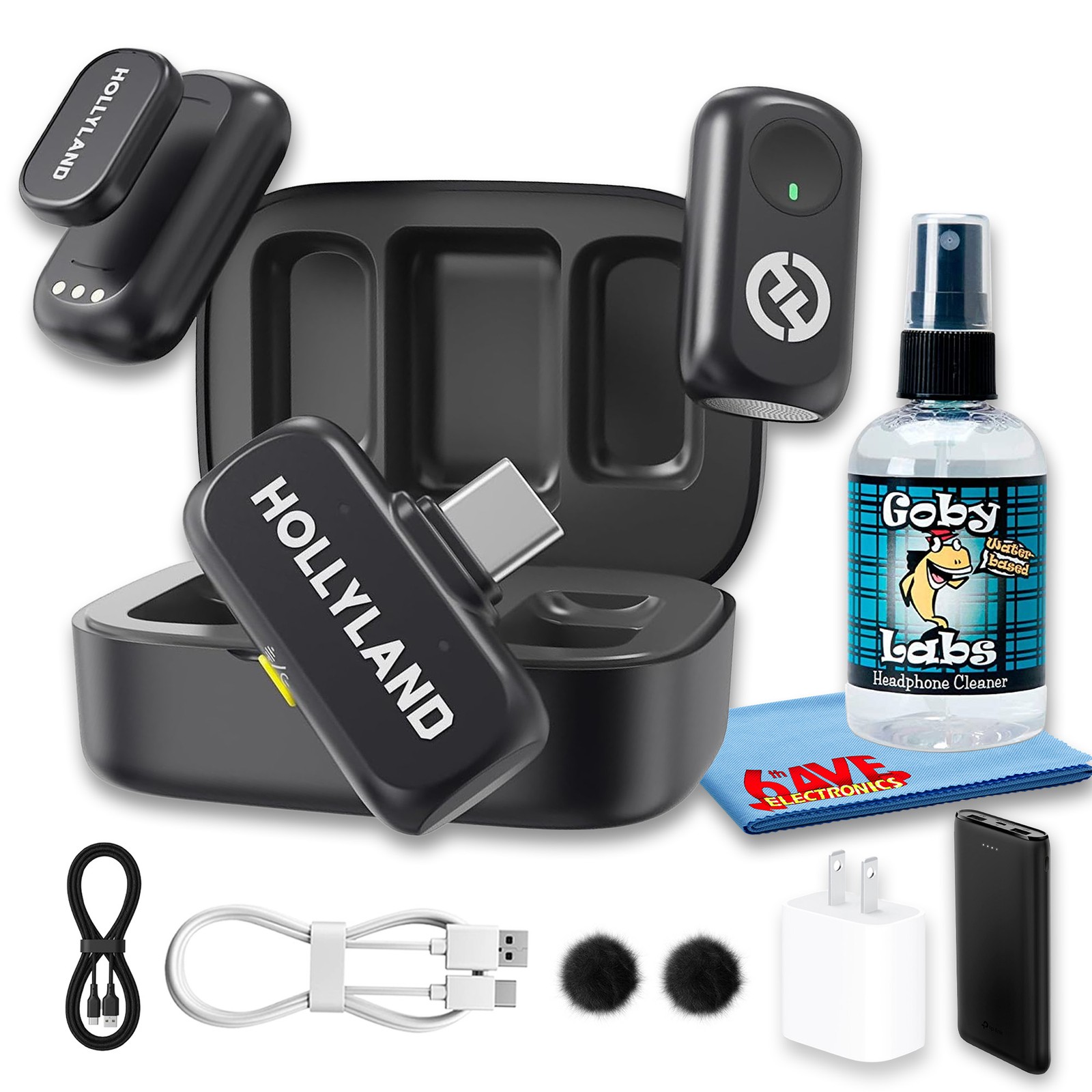 Hollyland LARK A1 Duo USB C Dual Wireless Microphone 2 Person (Bundle)