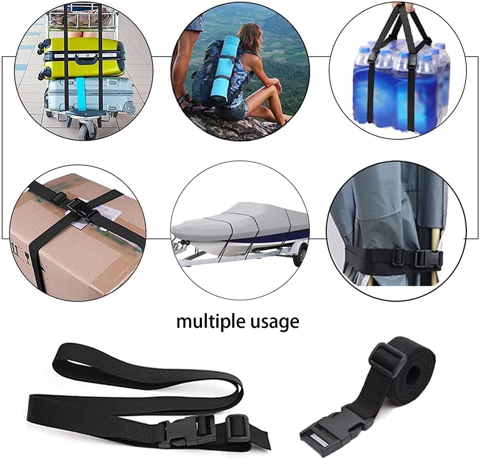 Nylon Strap with Buckle, Quick Release Short Adjustable Straps with Buckles, ...