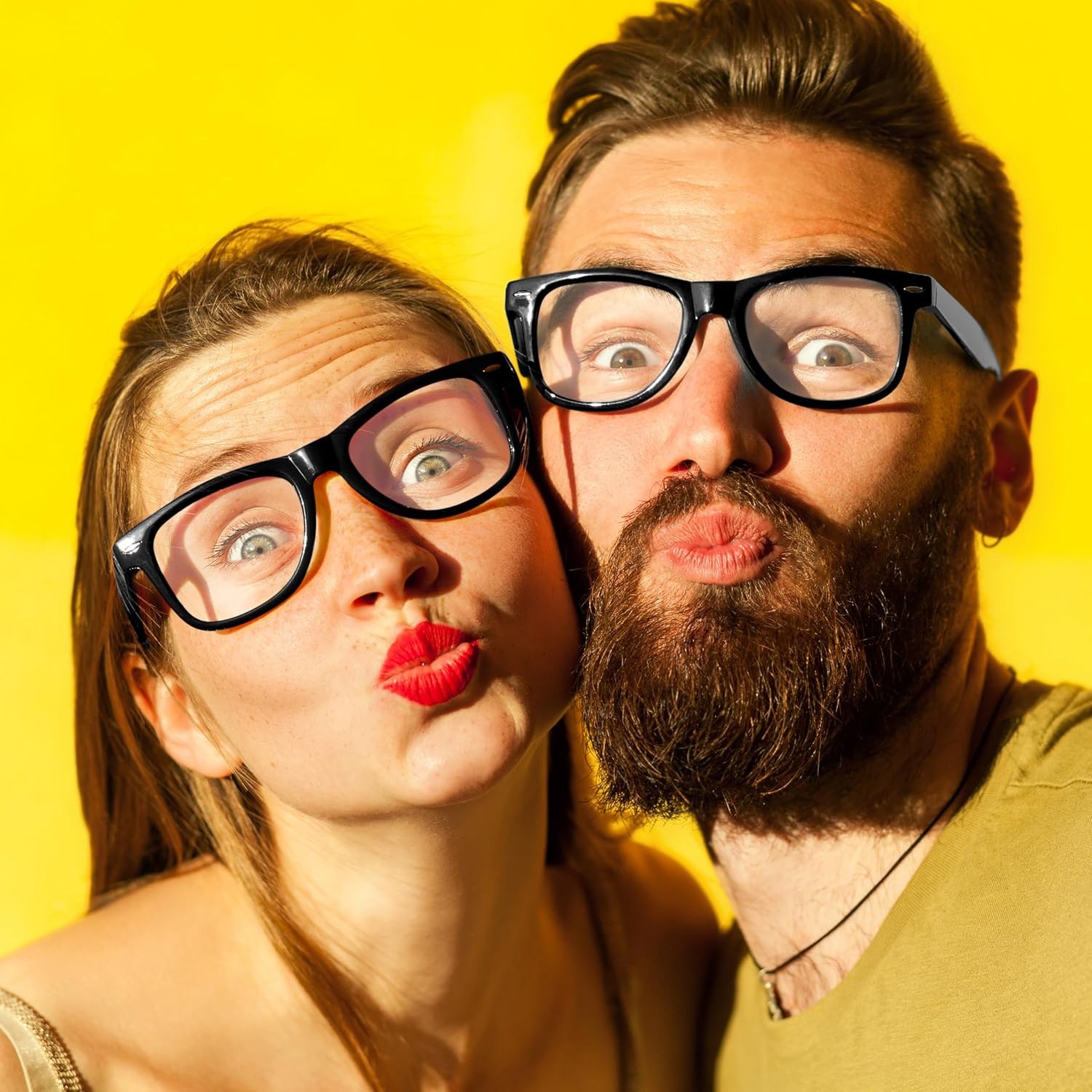 Kangaroo Black Fake Glasses - Classic Hipster Frames - Retro Clear...