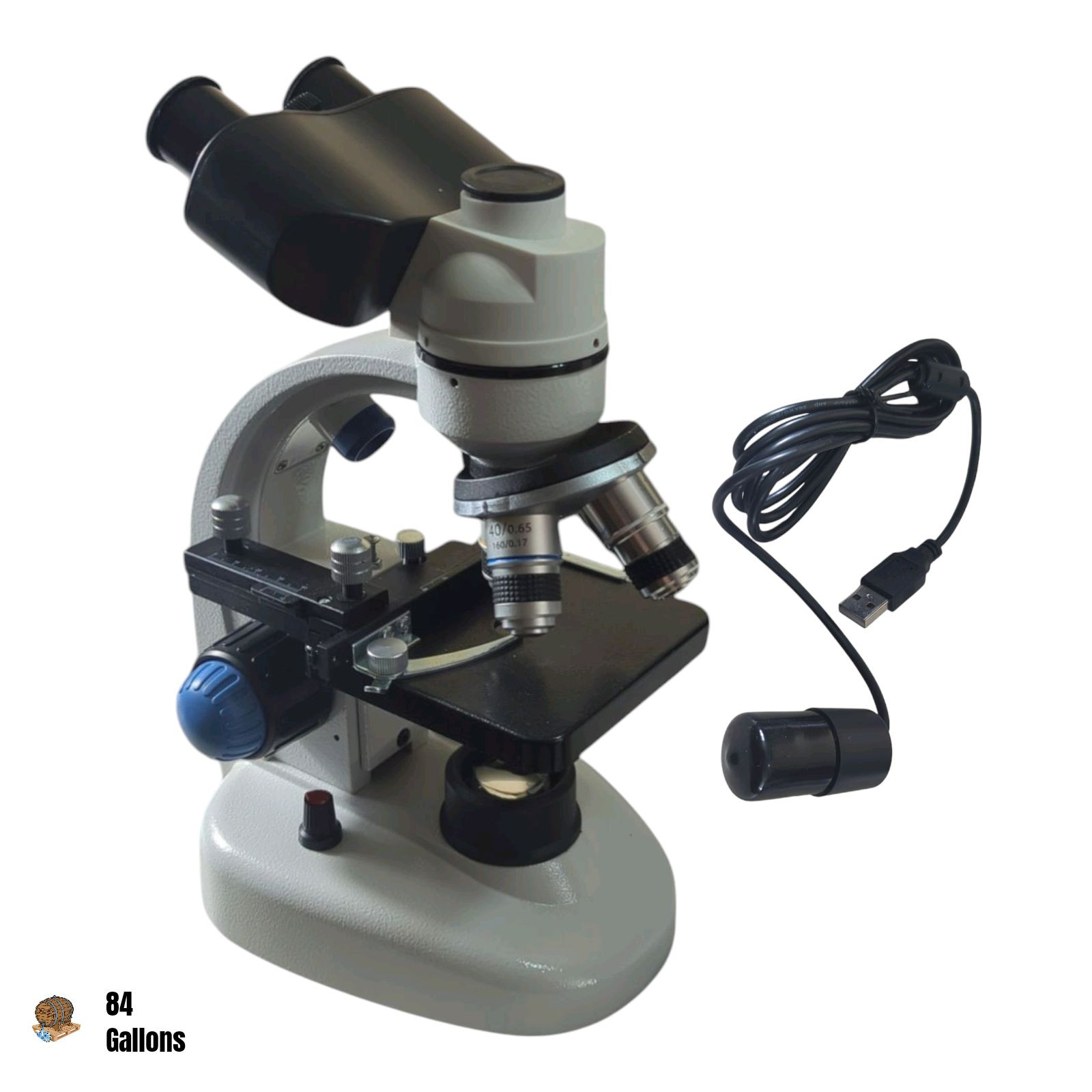 Digital Trinocular Microscope with WF10x and WF25x Eypieces & 40X-5000X Mag