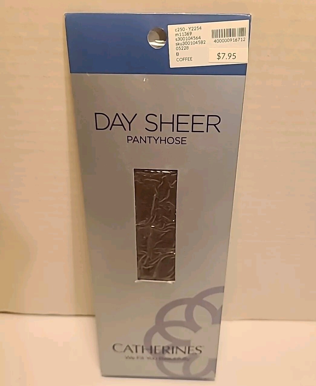 CATHERINES B / COFFEE PANTYHOSE DAY SHEER SANDALFOOT HOSIERY RIBBED PANTY PLUS