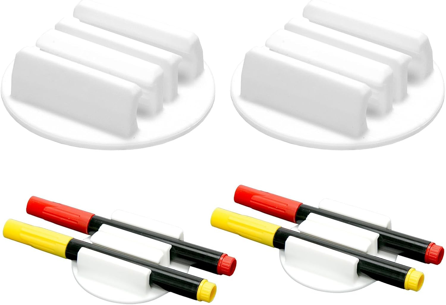 Upgraded Silicone Pencil Holder with Card Slots - 2 Pack (White)