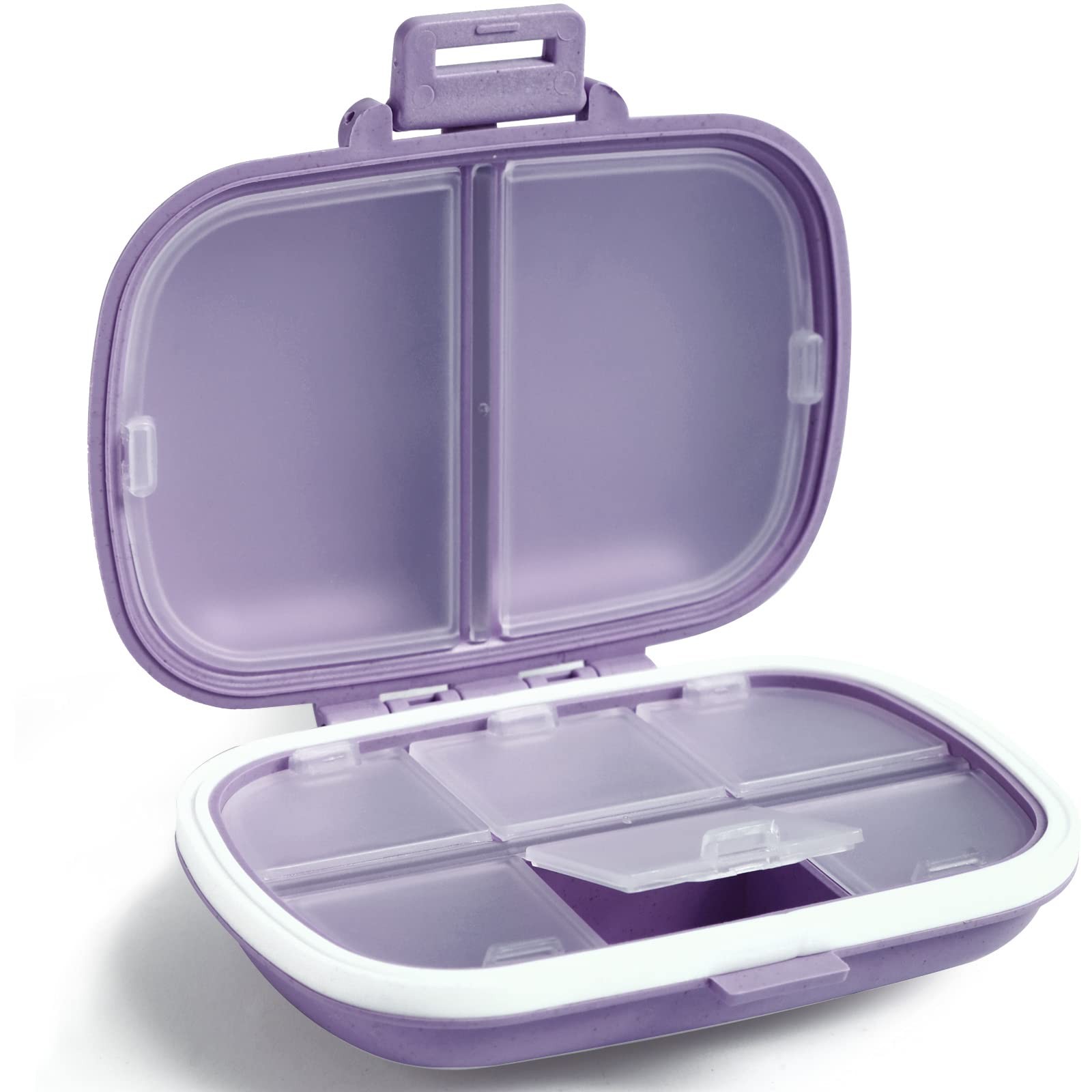 Holii Travel Pill Organizer, 8 Compartments Portable Pill Case, Daily Pill Bo...