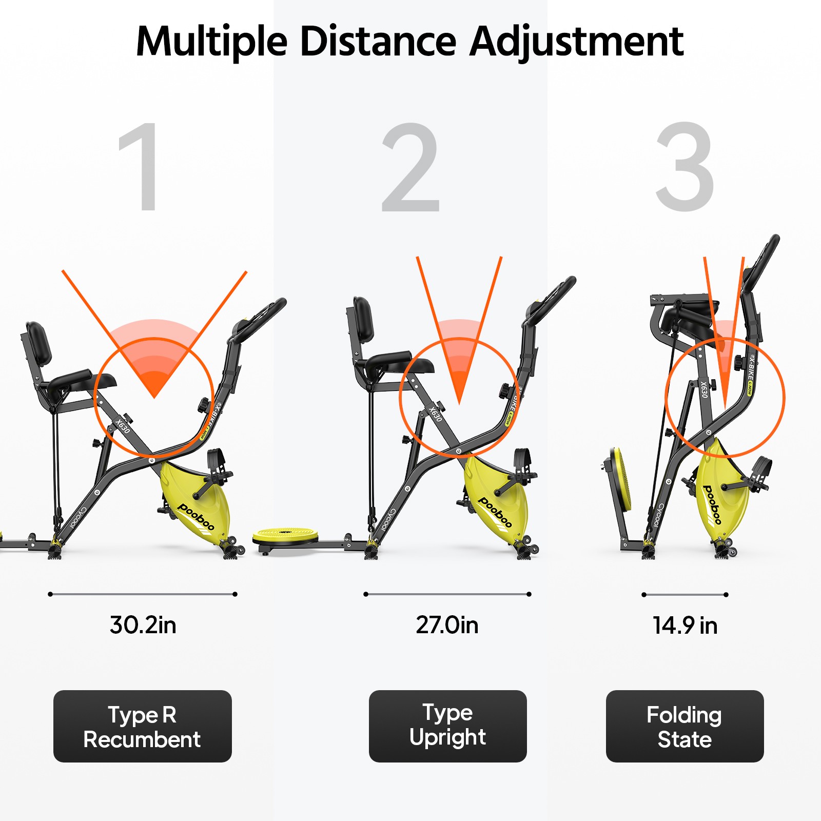Folding Exercise Bike Stationary Bike Upright Cycling X-Bike Workout Bike Green