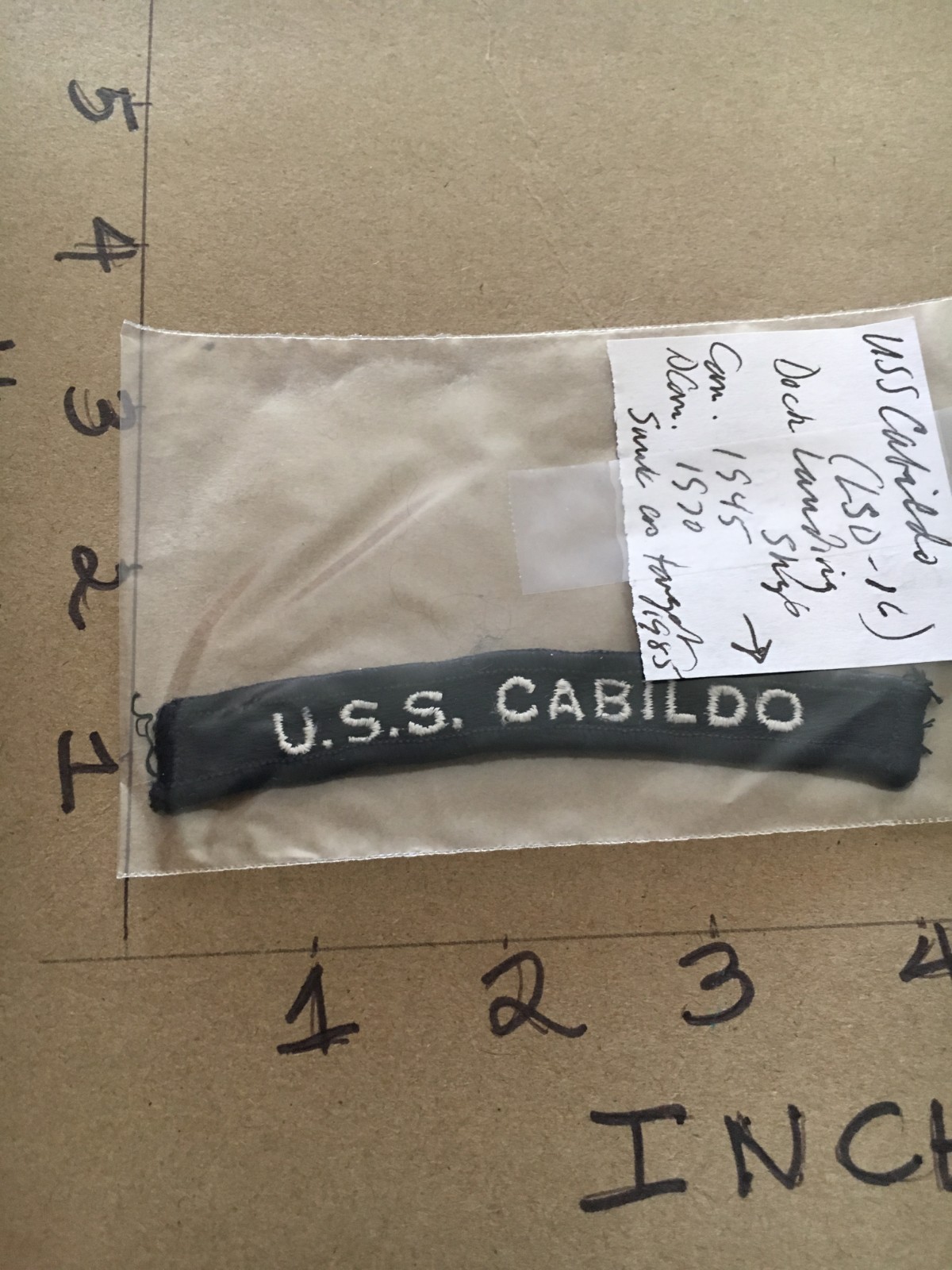 US NAVY SHOULDER STRIP TAB *** rocker *** Patch USS Cabildo