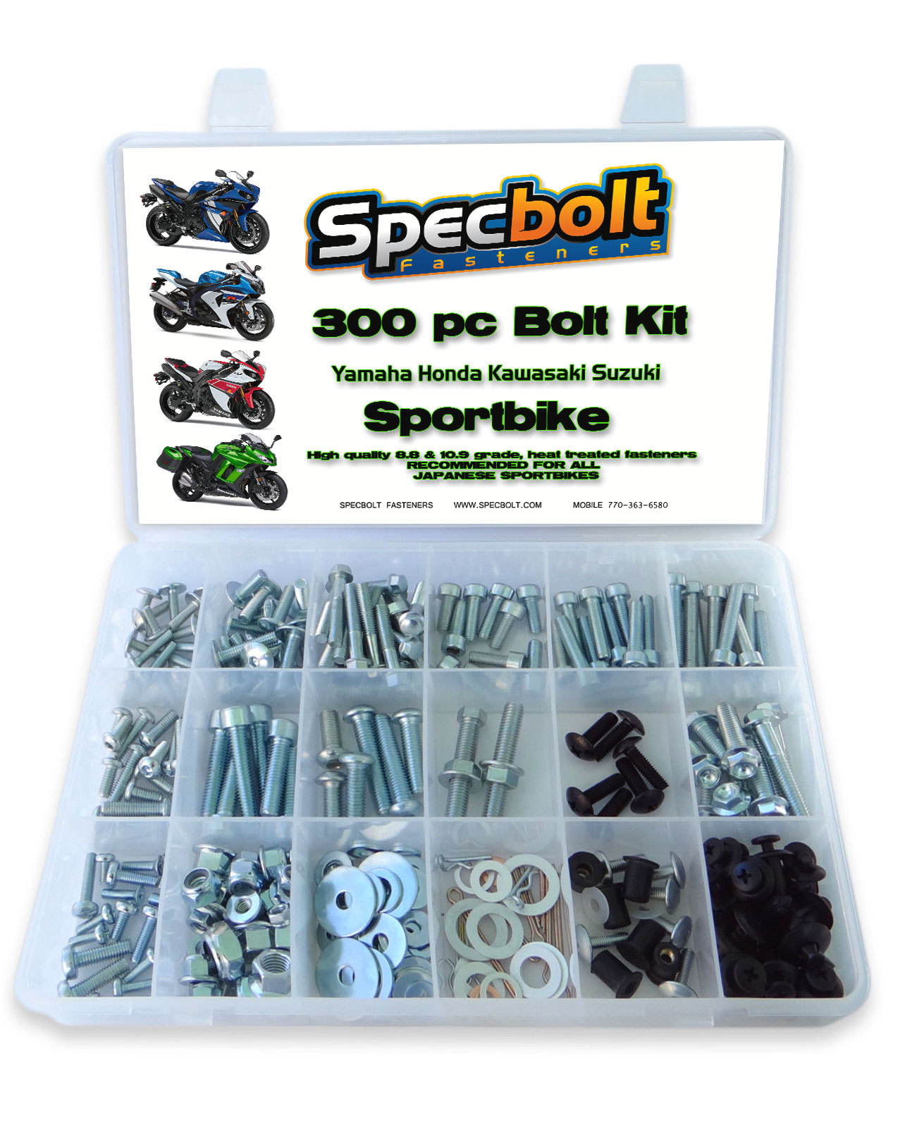 300pc Bolt Kit KAWASAKI NINJA 250 250R 300 500 600R 650 650 750R 900R 1000 1000R
