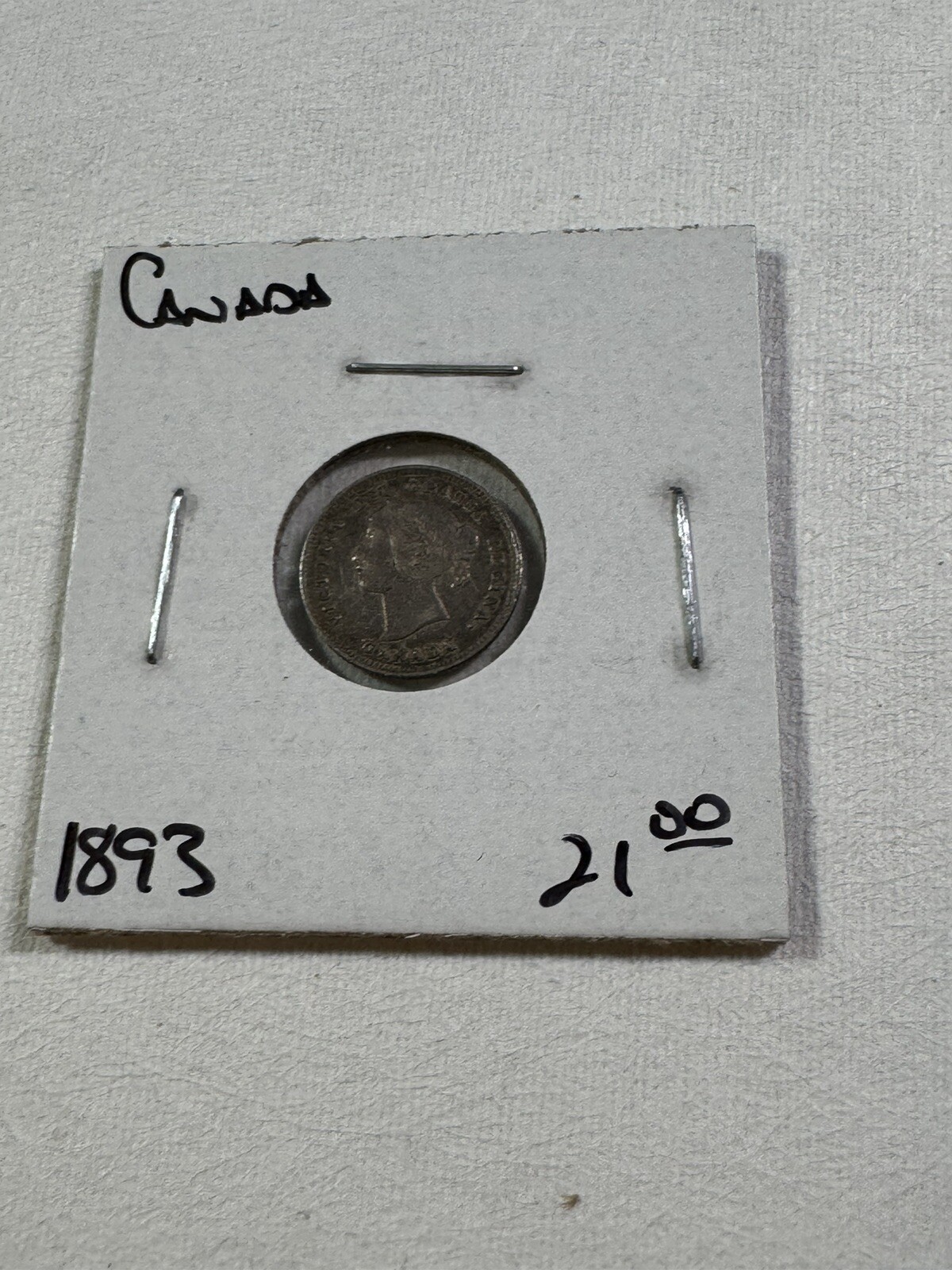 1893 Canada 5 Cents Small Silver Coin