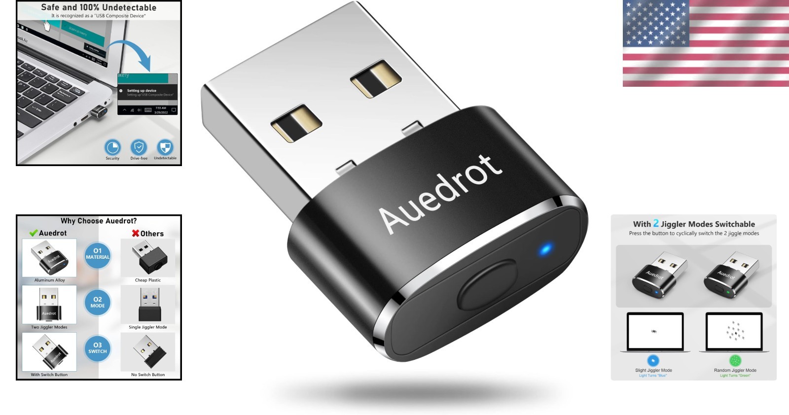 Mouse Jiggler USB Device for Computer with Undetectable Automatic Movement