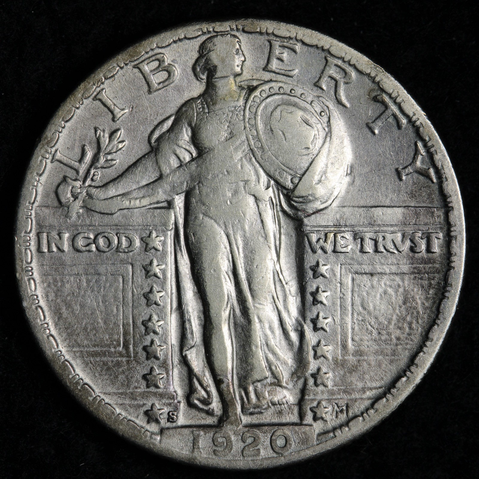 1920-S Standing Liberty Silver Quarter XF+ E290 KSCTV