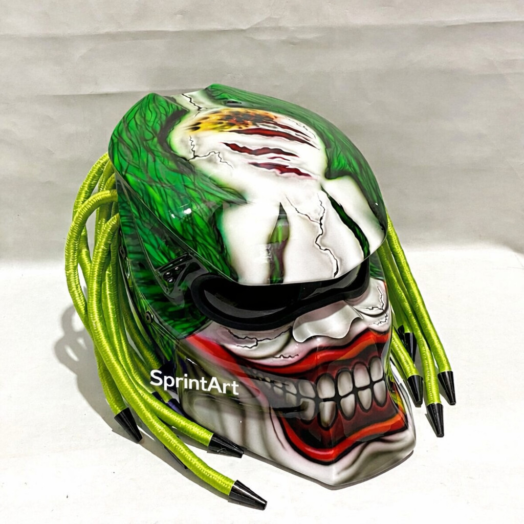 GREAT PREDATOR MOTORCYLE HELMET JOKER STYLE (DOT & ECE CERTIFIED)