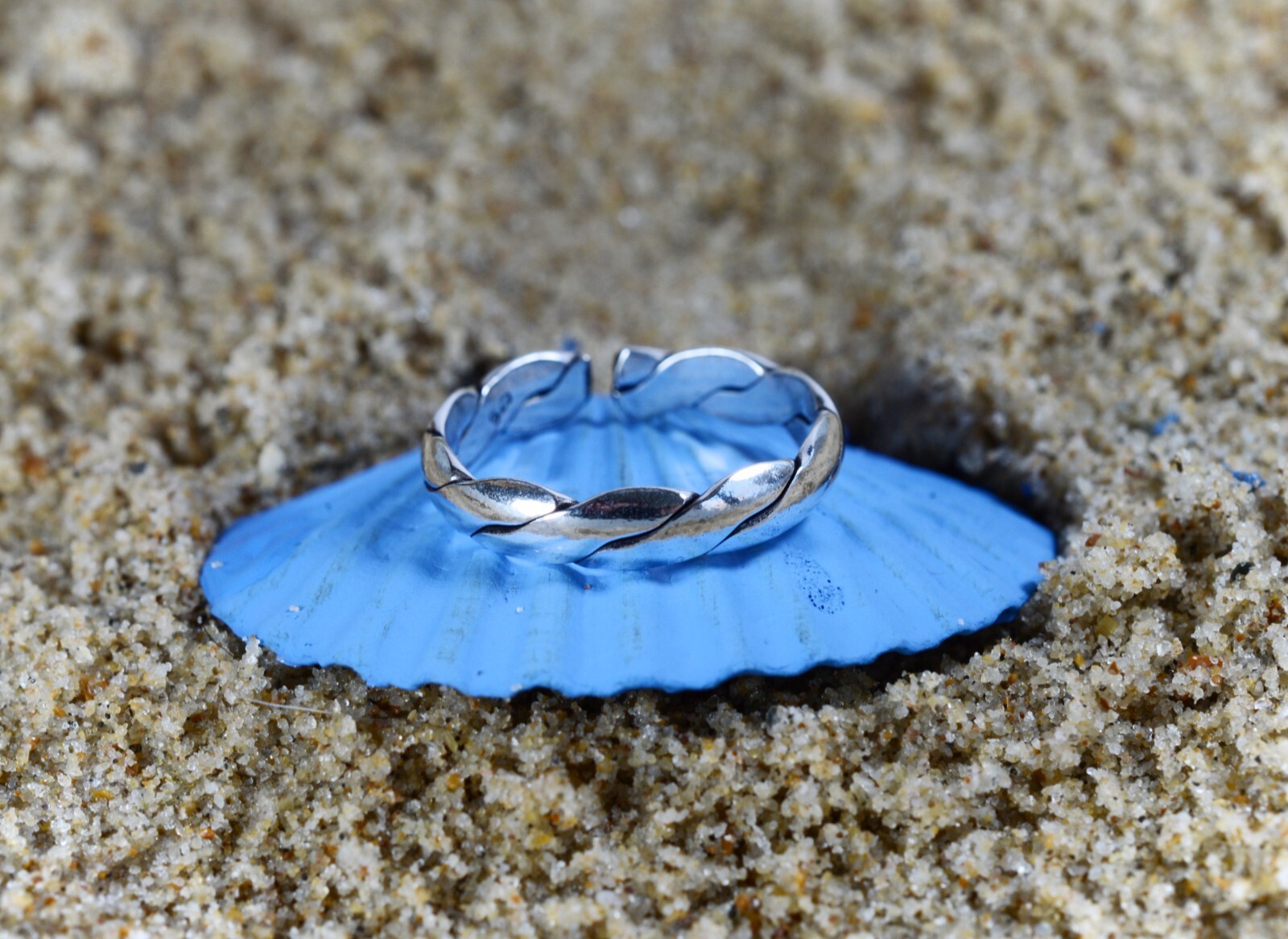 Sterling Silver 925 Adjustable Weaved Toe Ring !! New !!