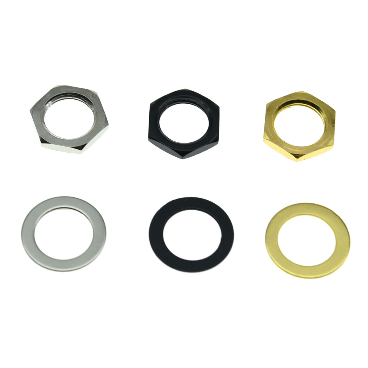 20pcs Guitar Input Output Jack Socket Nuts and Washer Metric Jack Nuts Nickel