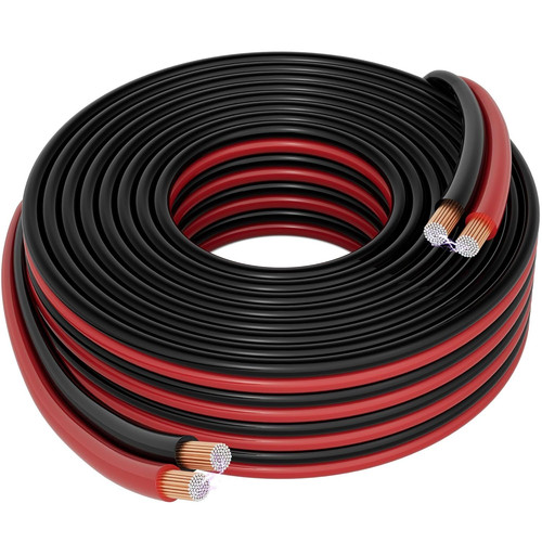 HiFind 16/2 Gauge 25 FT Red Black Hookup Electrical Wire 25FT, Red+Black
