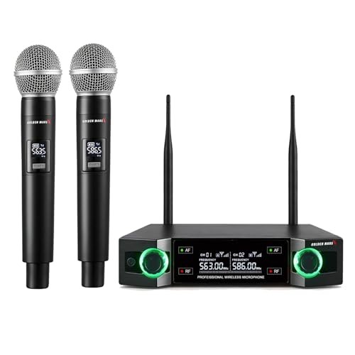Wireless Microphone System, Upgraded 2.4GHz Rechargeable Professional AI