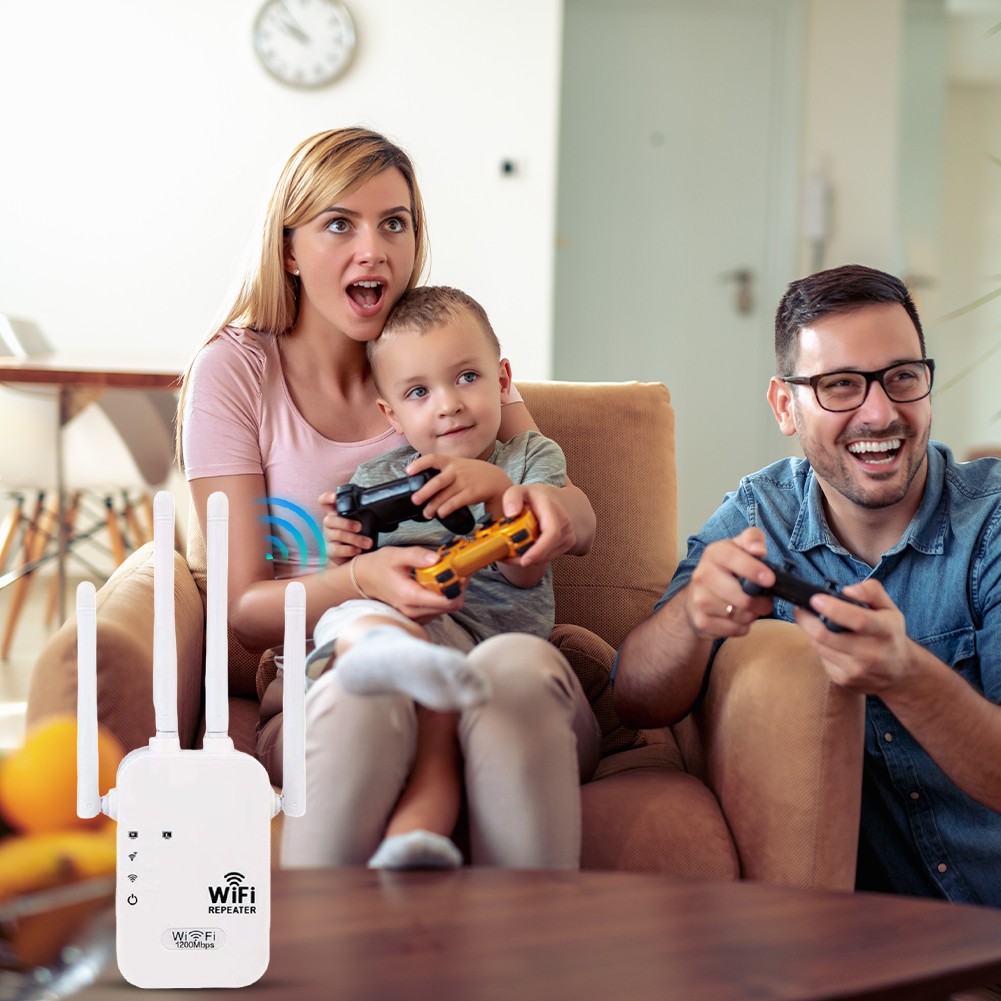 1200Mbps WiFi Range Extender Repeater Wireless Amplifier Router Signal Booster
