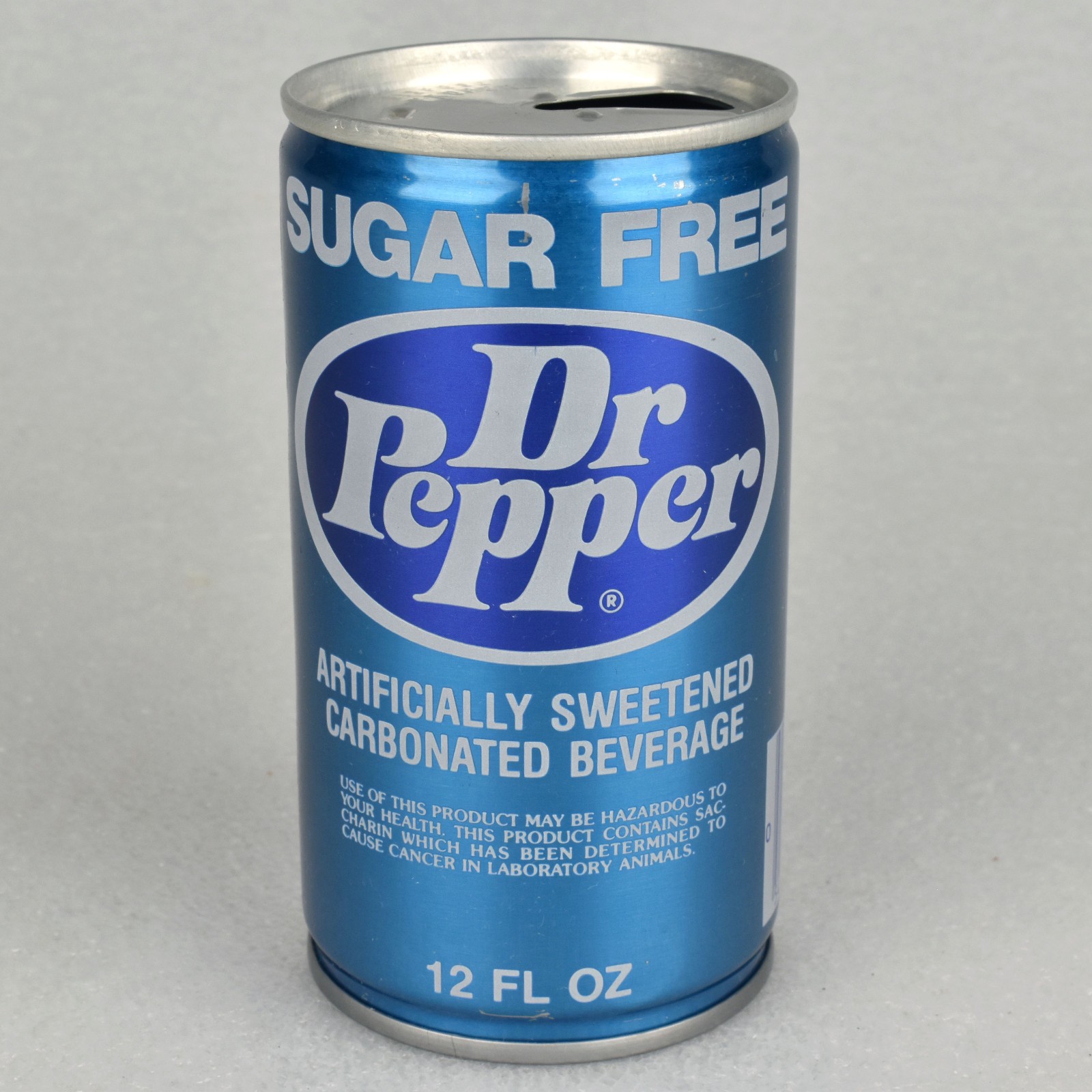 VTG 1970s Blue Sugar Free Dr Pepper Soda Pop Can 12oz Steel Rochester NY