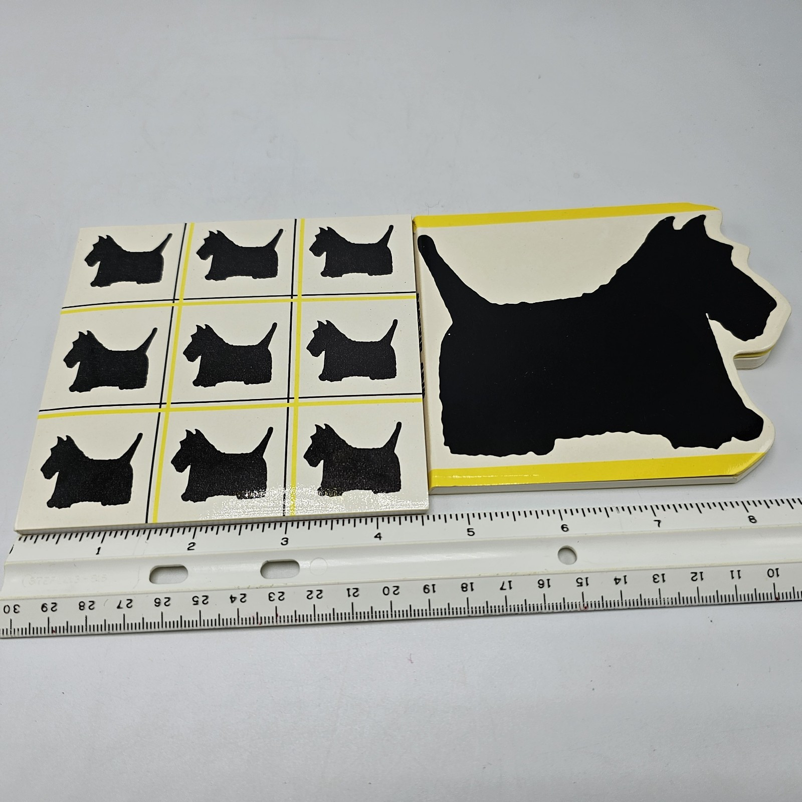 Scottie Cafe Department 56 Mini Notepads Lynda Sylvester Grid Yellow Black Lot 2