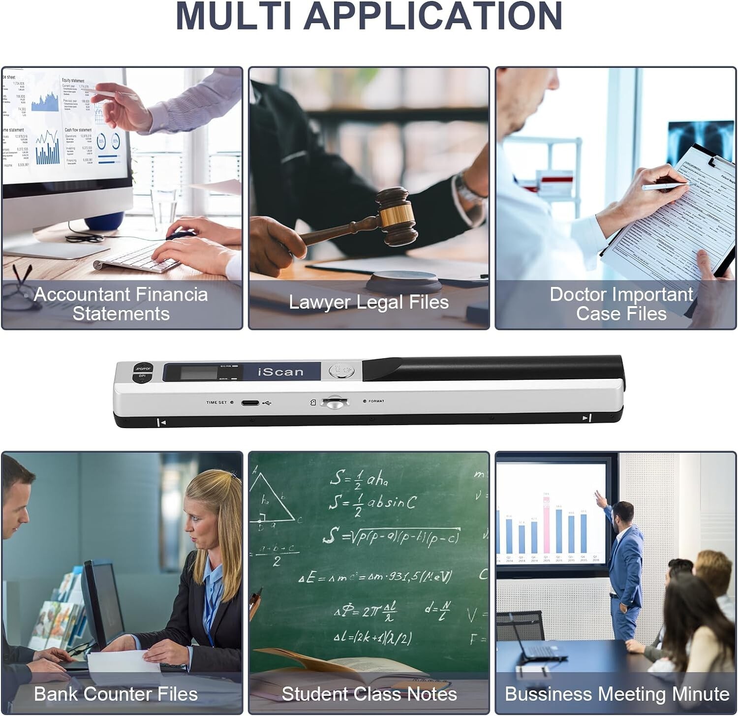 Compact 900 DPI Portable Scanner - Wireless A4 Imaging with 16G SD Included