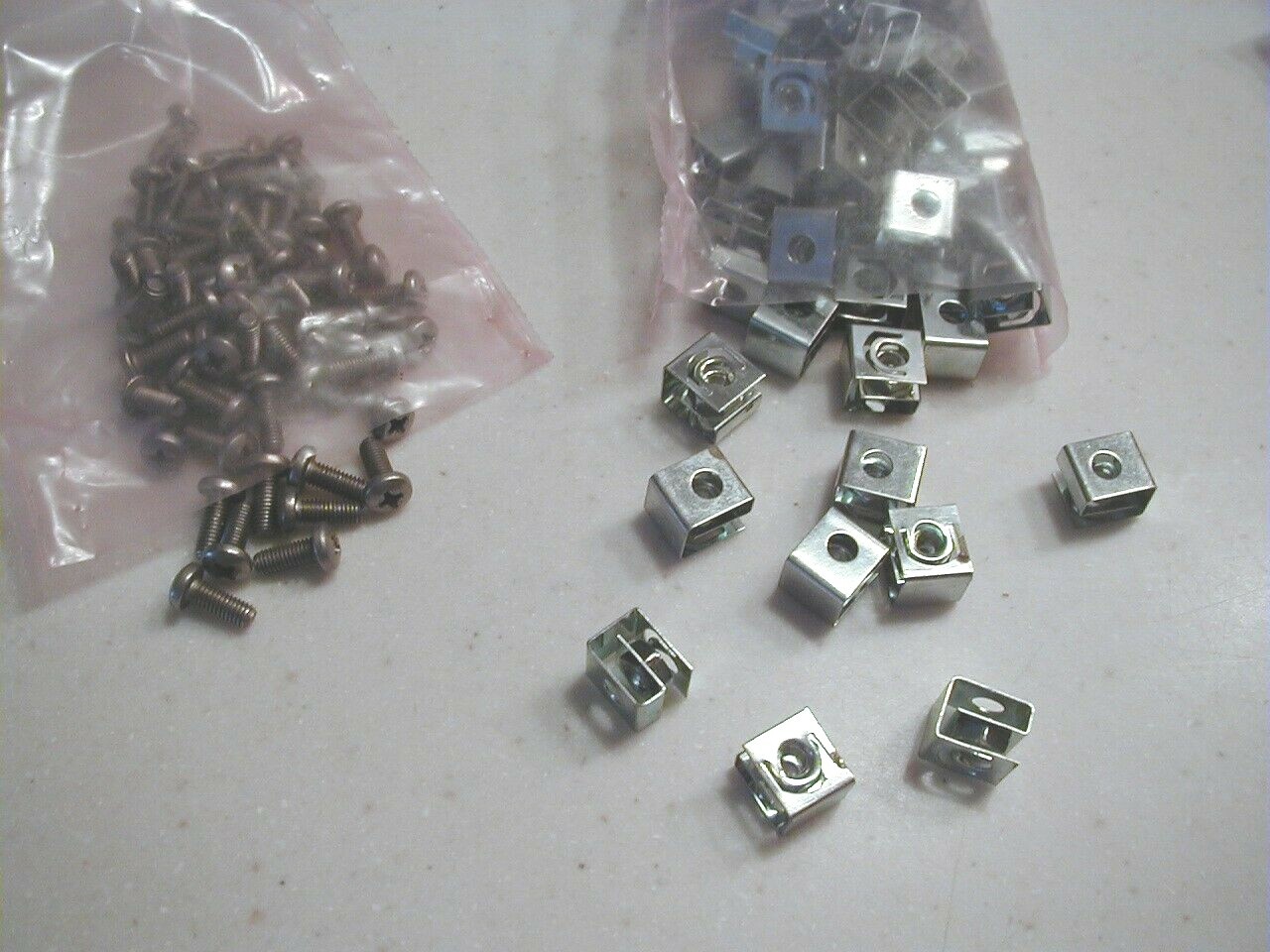 Equipment Rack Clips  C type snap in, 10-32 thread NOS 36 pcs each
