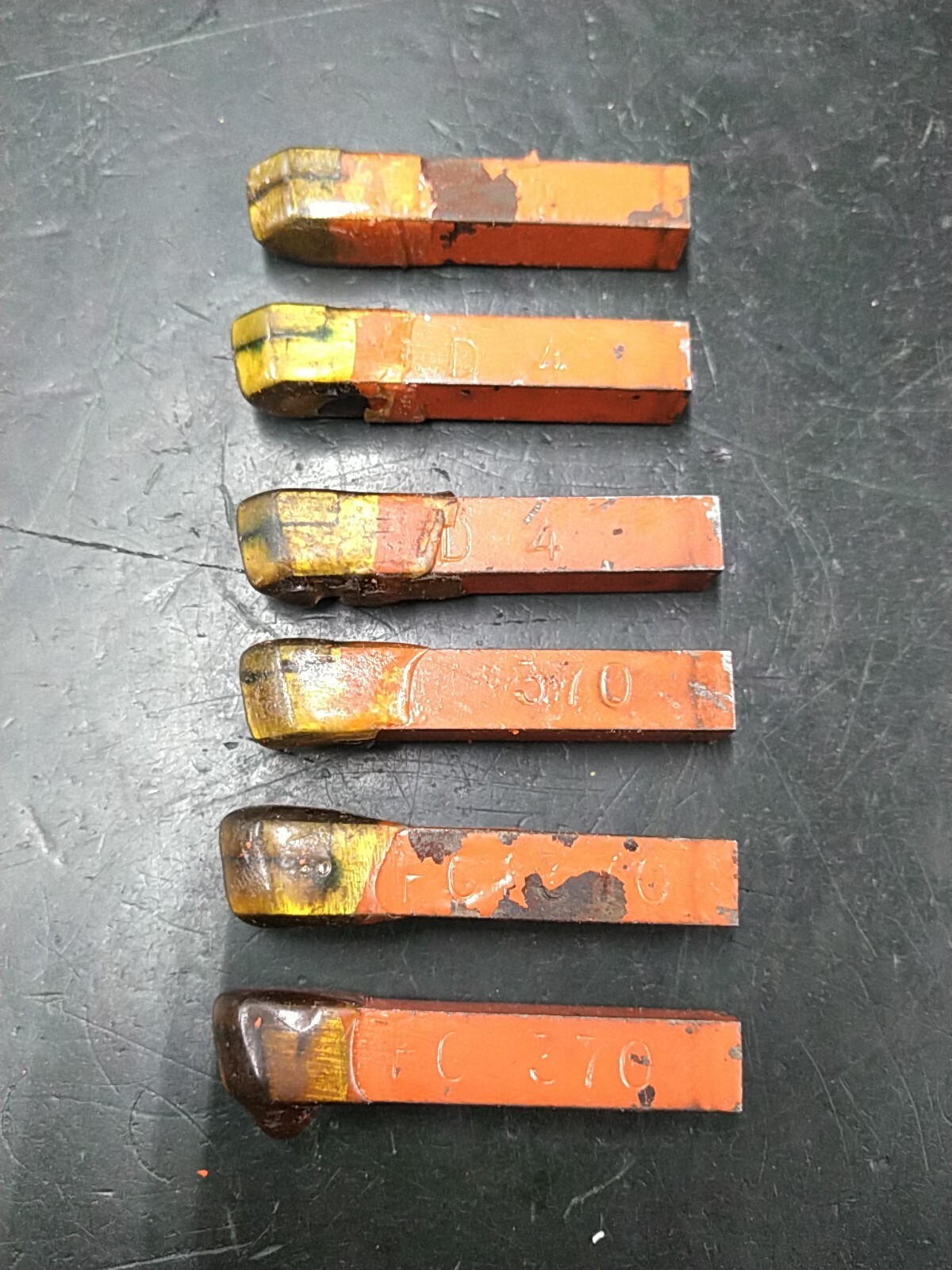 (Lot of 6) D4 370 80° Neutral Carbide-Tipped Stubby Lathe Tool 1/4" Sqaure