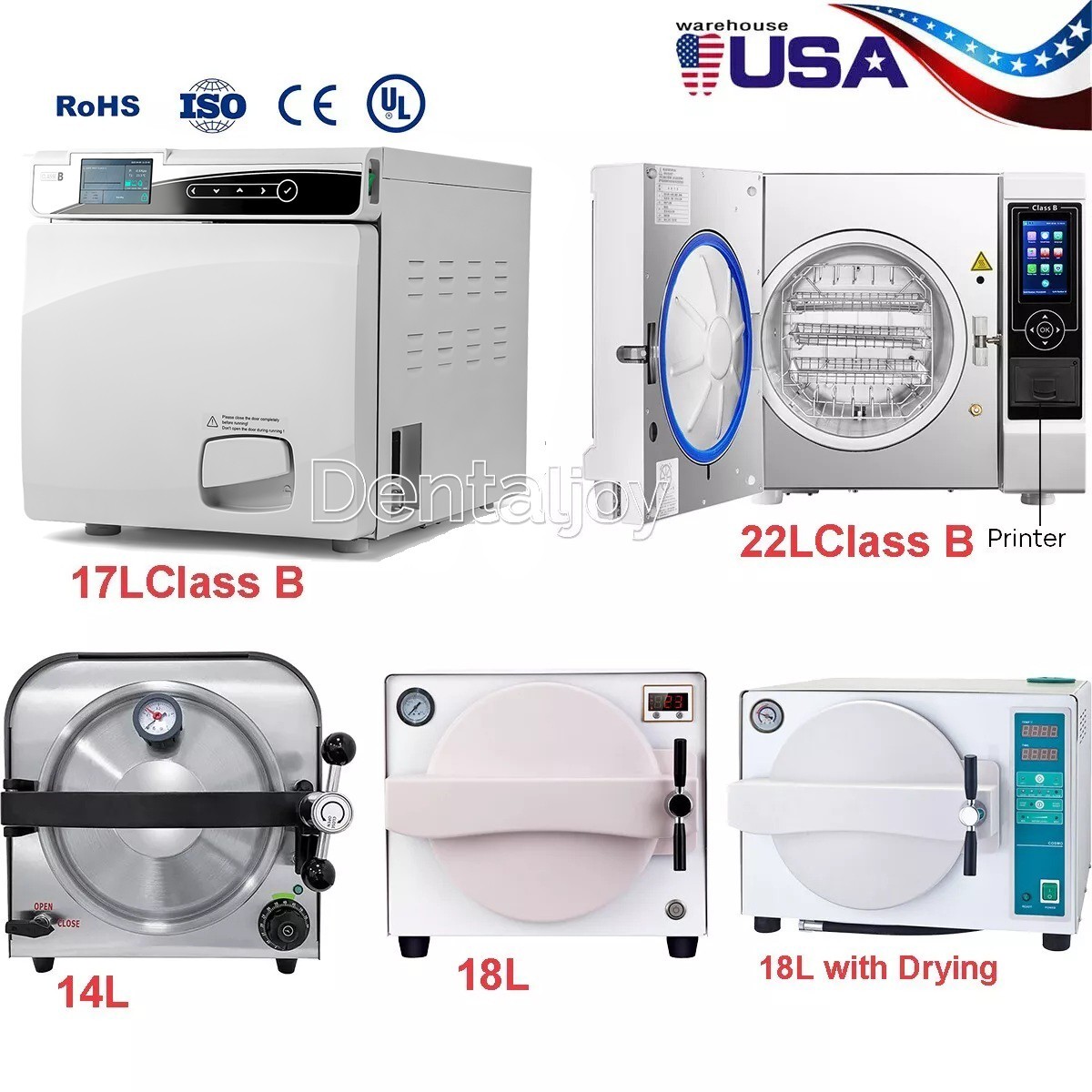 Dental Autoclave Steam Sterilizer/Class B Medical Sterilization 14L/17L/18L/22L