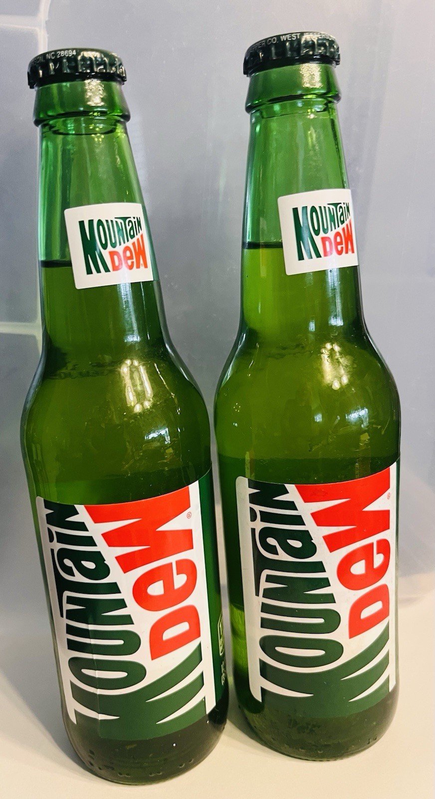 2014 Glass Bottle Mountain Dew Lot Of 2 Limited Edition 12oz Unopened Retro Logo