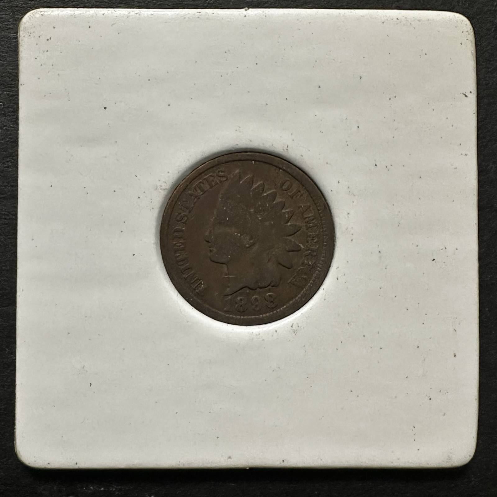 1898 Indian Head Small Cent BN Copper KM#90 Philadelphia Business Strike COA