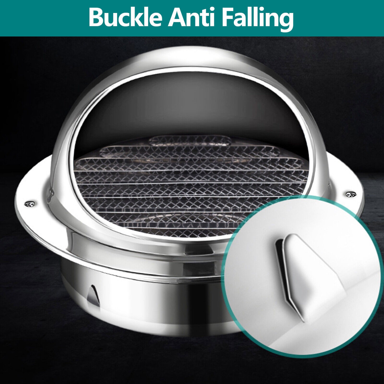 4" Stainless Steel Soffit Air Vent Wall Exhaust Vent Cover for Bathroom Kitchen