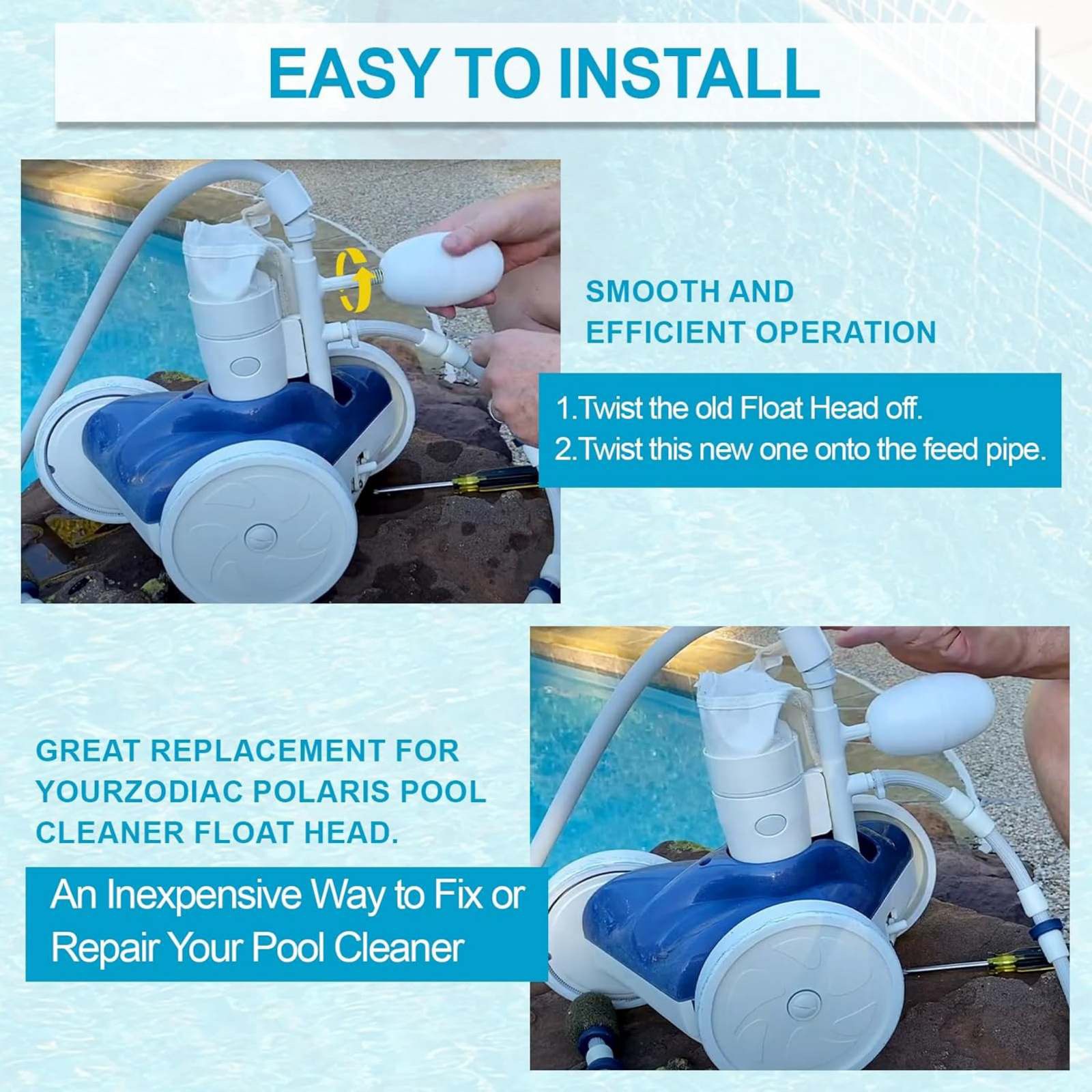 Superior Durability Replacement Pool Cleaner Head Float For Polaris 180 280 380