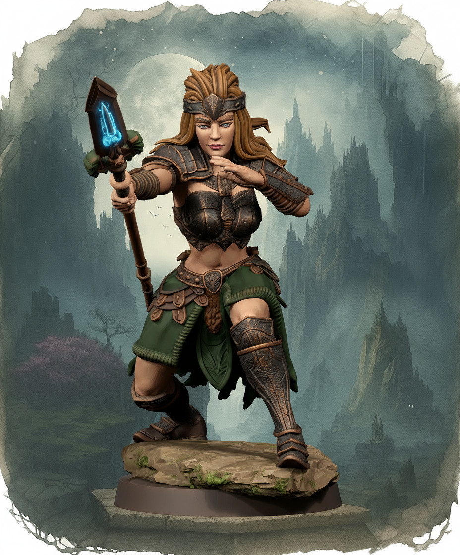 Dungeons & Dragons Playable Character - Female Human Lyra - Barbarian, Fighter