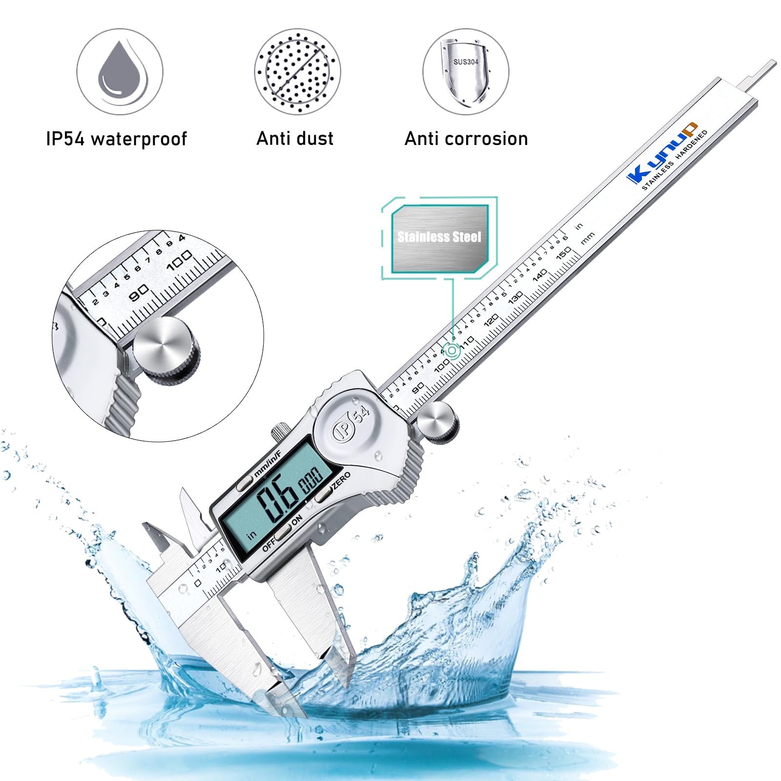 Kynup Digital Caliper Caliper Measuring Tool Outside Micrometer Vernier Dial