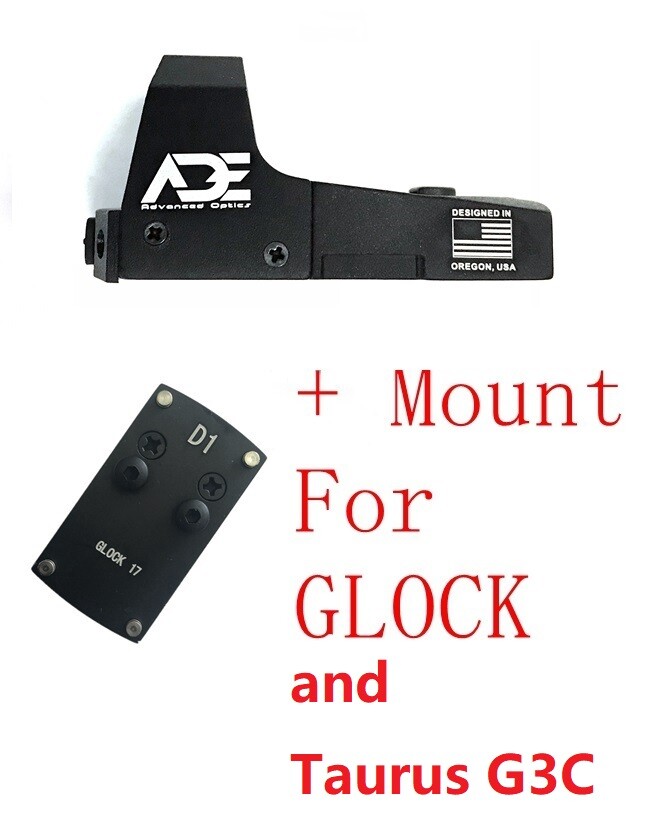 Ade RD3-006B GREEN Dot Sight + D1 PLATE for GLOCK and TAURUS GX4/G3C pistol S/A