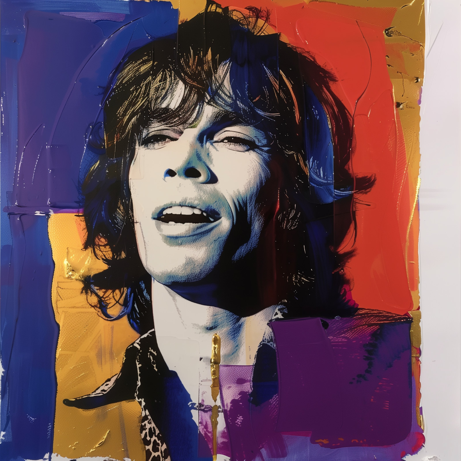 Mick Jagger Warhol Style 24x24 Giclée Art Print Ltd 1/25 Signed COA Rombley V71