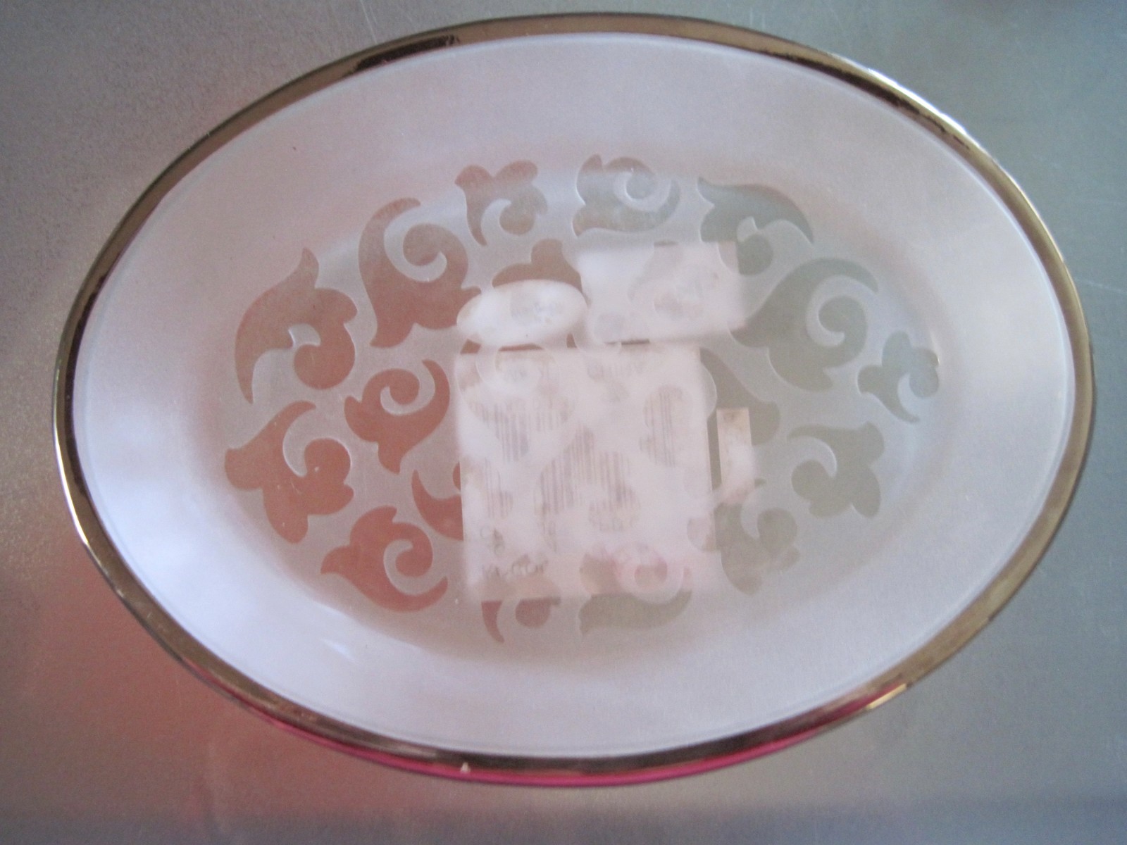 Croscill Bathroom Clear Soap Dish & Mug Set with Silver Rims NEW