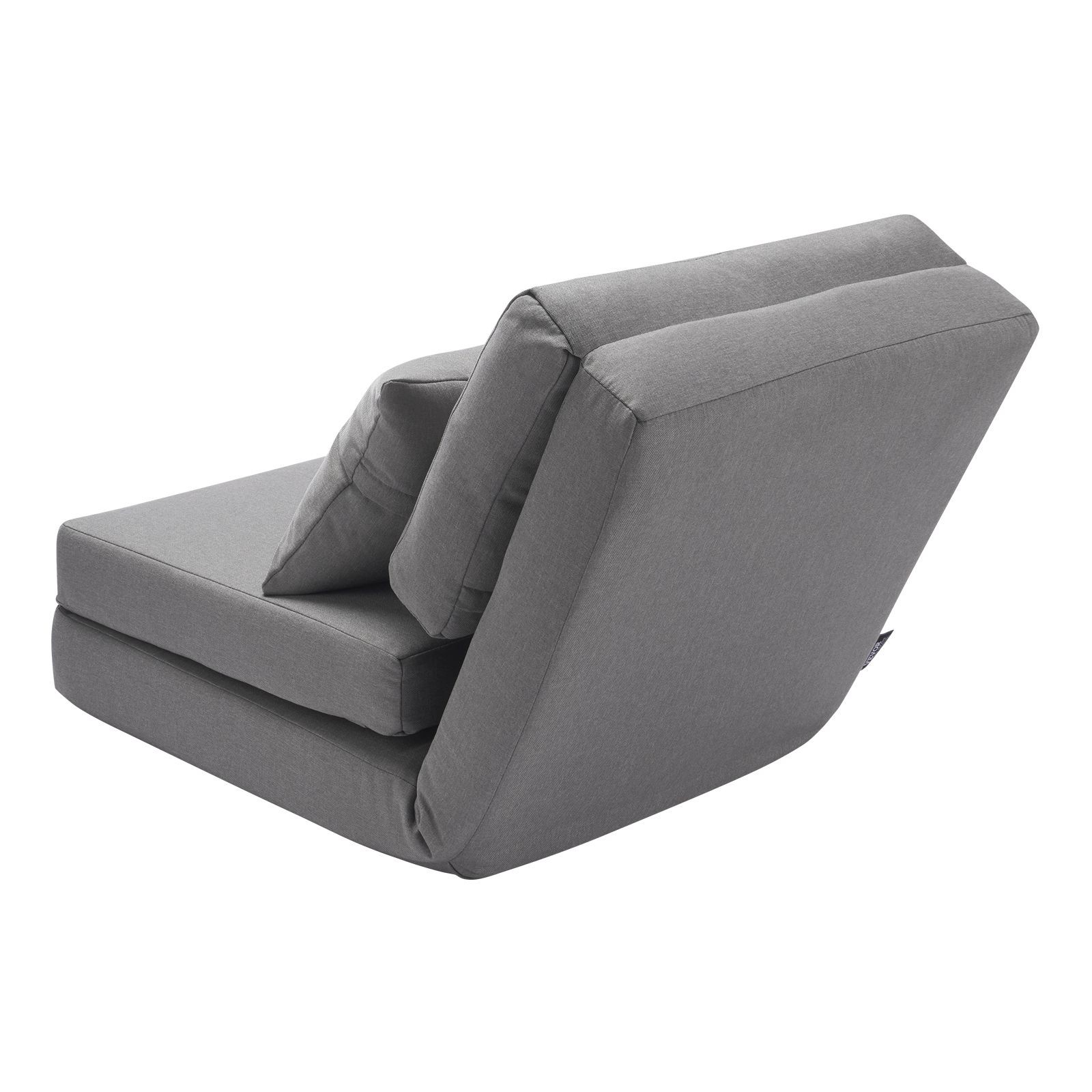 Adjustable Floor Lazy Sofa: Convertible to Bed, 5-Pos Backrest, Gray Linen
