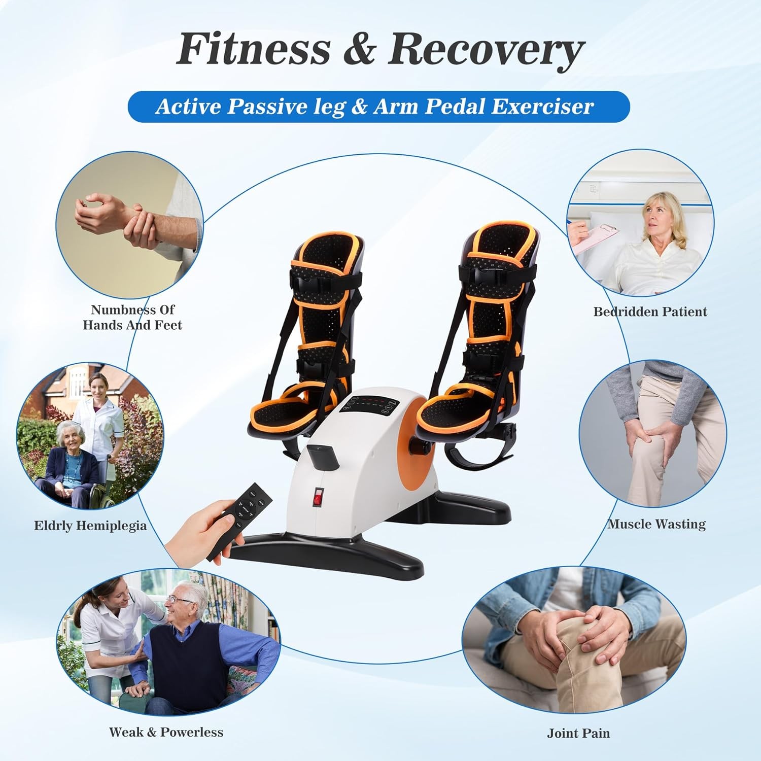 Electric Pedal Exercise Bike with Leg Support, Physical Therapy Exercise Pedal E