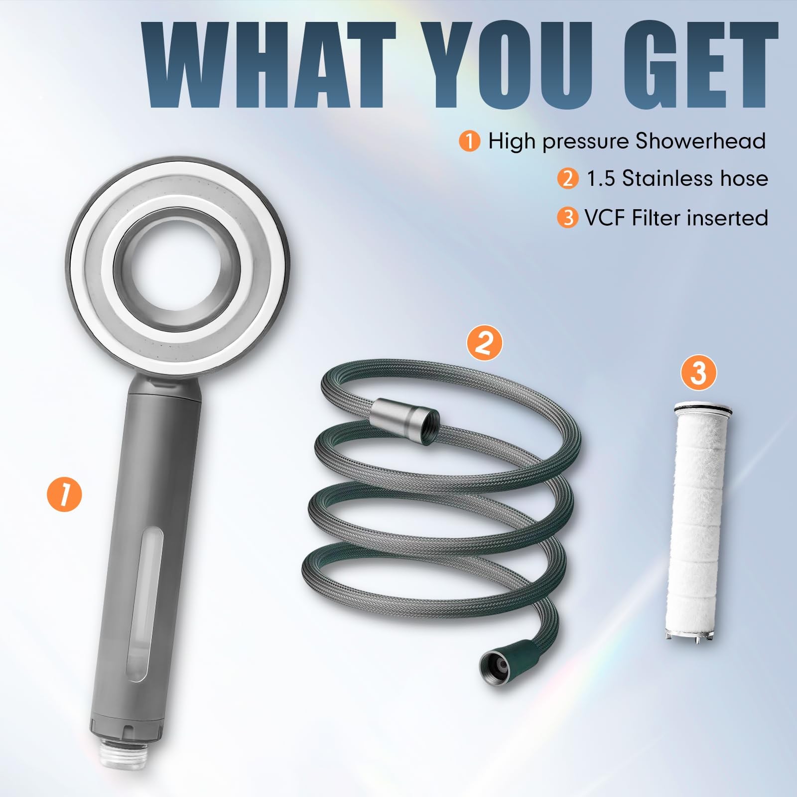 High Pressure Handheld Shower Head, Replaceable Lavender Filter, Vitamin C & ...