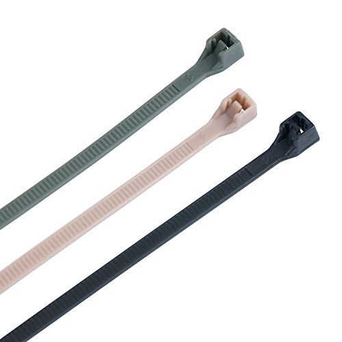 10096 4 in., 8 in. Nylon Cable Ties, Tan, Olive, 200 Pack Assorted 4 & 8 inch.