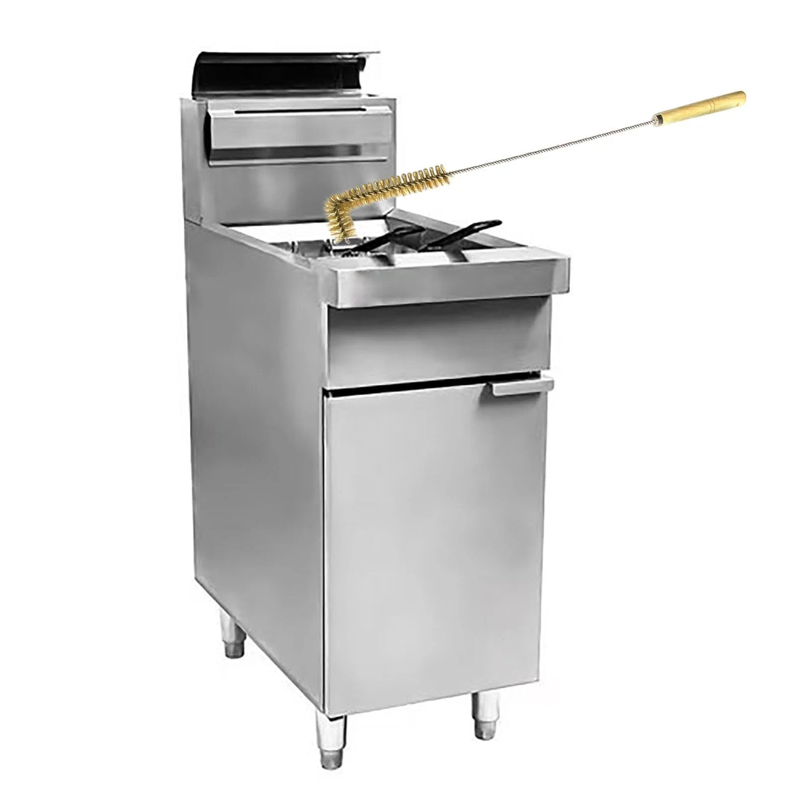SUNRISE Fryer Brush with Long Handle (Brass)
