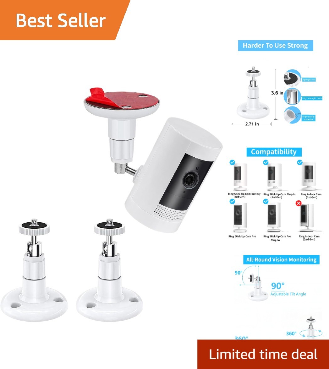 Universal Ceiling Mount Bracket for Ring and Arlo Cameras – 360° Swivel & Tilt