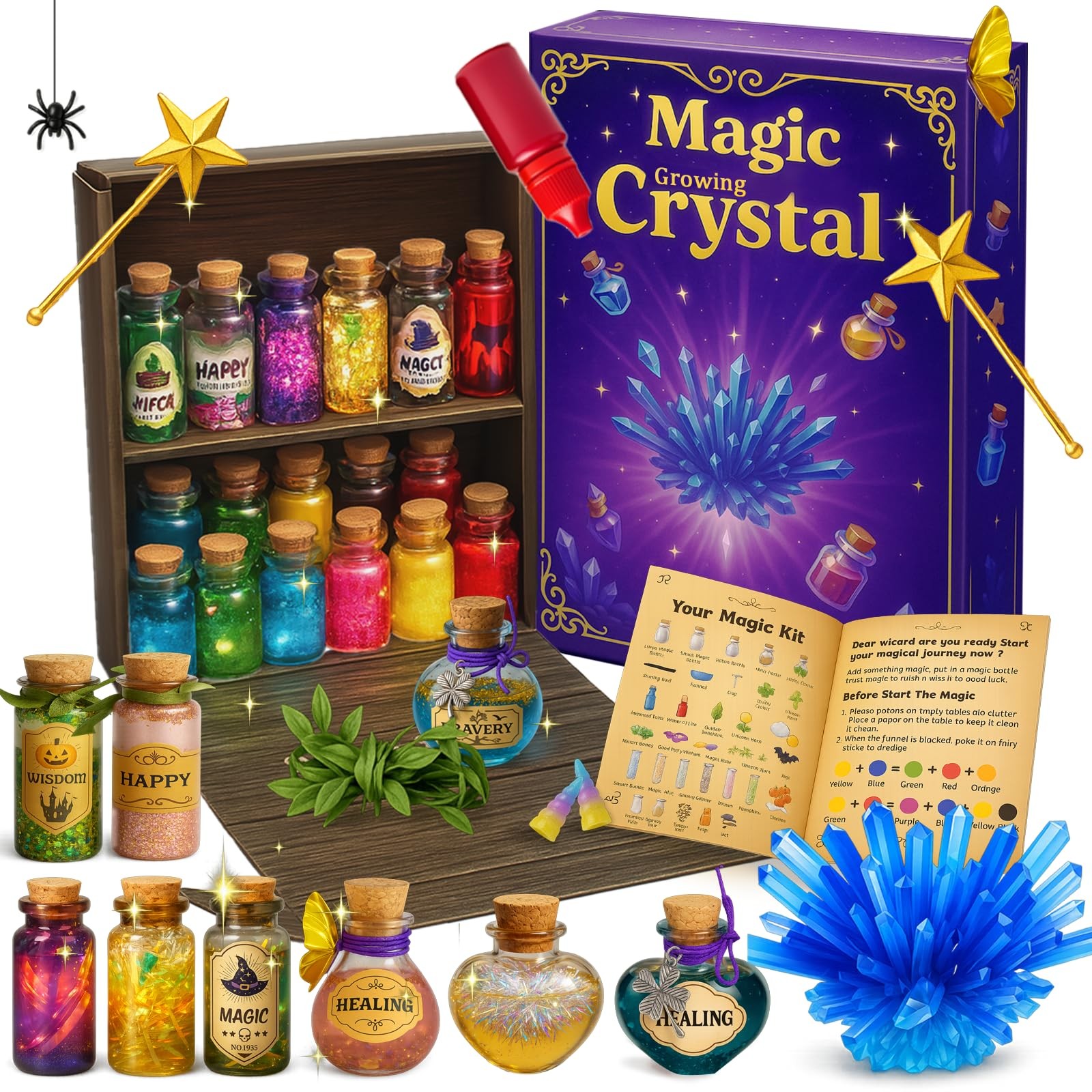 AMIZEY Potion Kits for Kids – 20 Small to Medium, Magic Growing Crystal