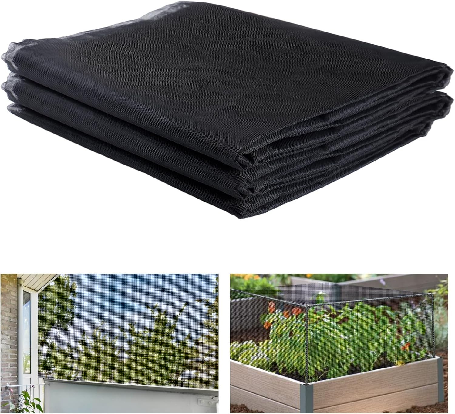 Stronger Garden Mesh Netting - 10 x 12 ft PPT Nano Bird Net 10x12 FT, Black