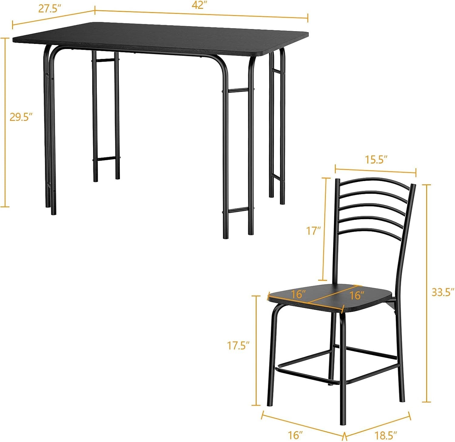 Dining Table Set for 4 Kitchen Table and Chairs Set of 4 Kitch