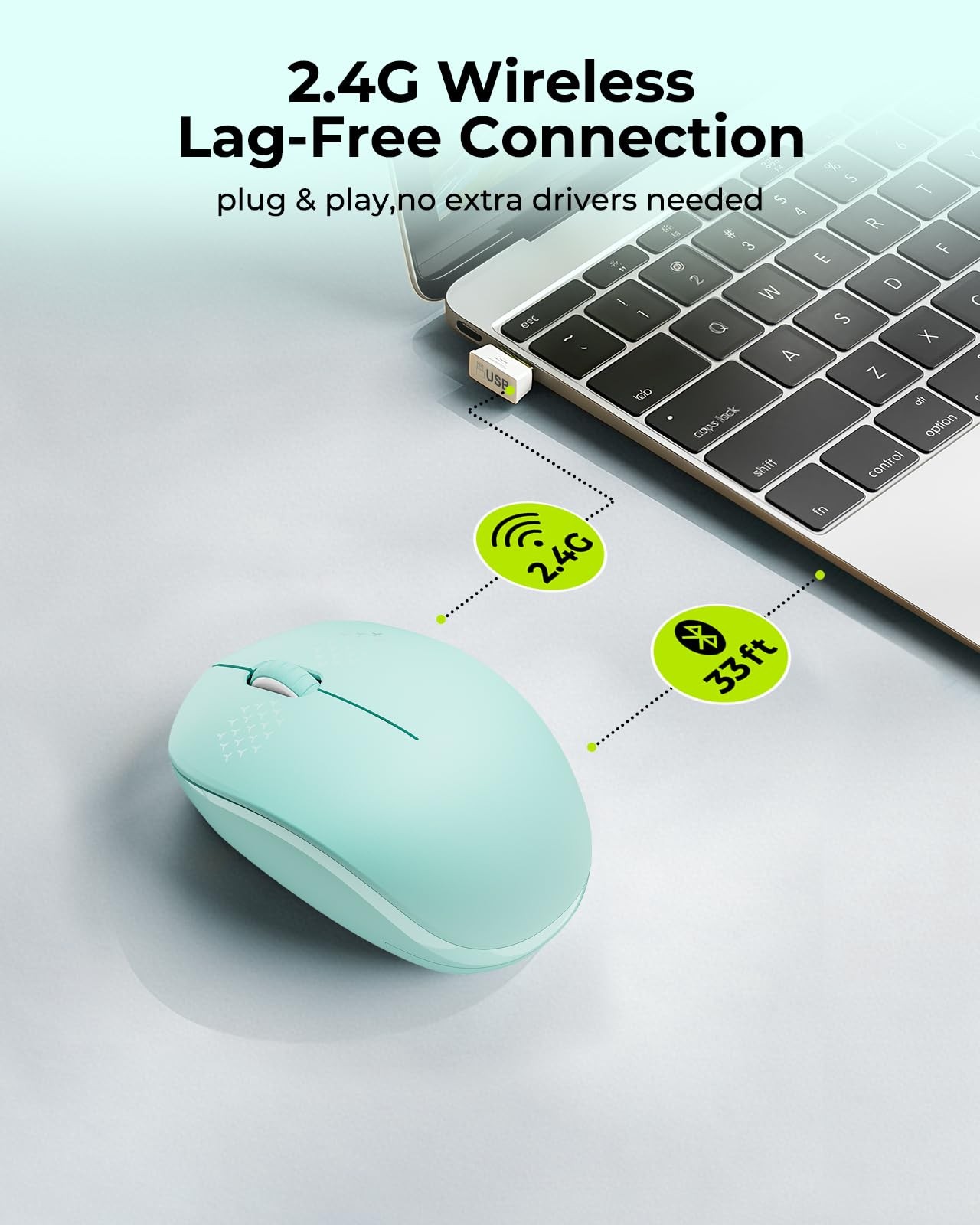 seenda Wireless Mouse 2.4G Noiseless USB Receiver Portable Computer Laptop PC