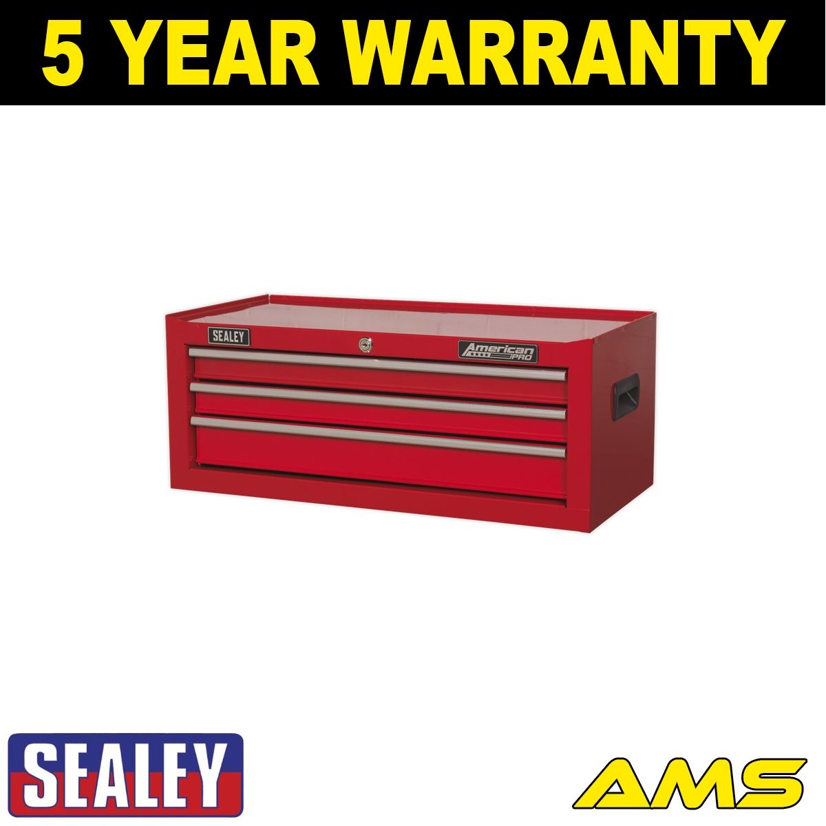 Sealey American PRO� Mid-Box Tool Chest 3 Drawer Red AP223