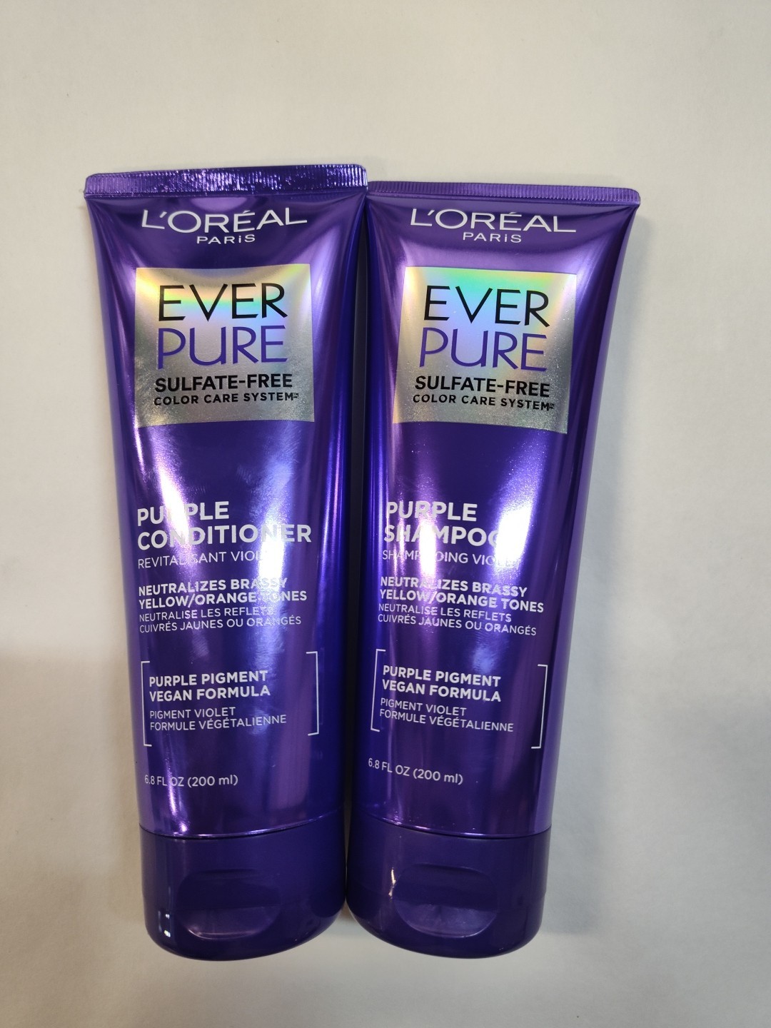 L'Oreal Paris EverPure Sulfate Free Purple Cond/shampo  Hair Hibiscus 6.8oz Lot2