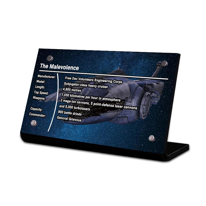 Display Plaque stand for LEGO 9515 The Malevolence sets, SW045